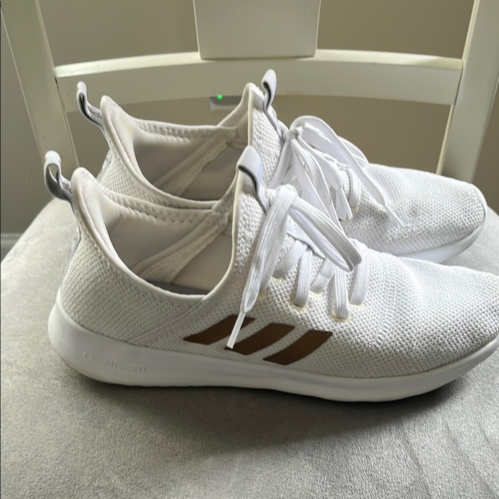 adidas White and Brown Athletic Shoes